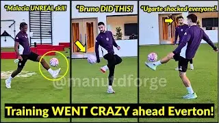 Malacia x Bruno x Ugarte shows off insane ball control skills during training ahead Everton