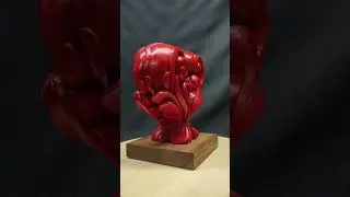 This wood carved heart looks like it's bleeding Pt.15 #rokawood #wood #woodscraft