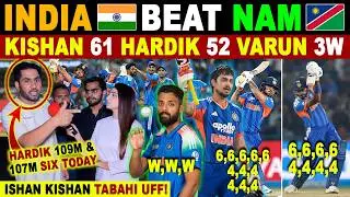 INDIA BEAT NAMIBIA IN T20 WC MATCH 2026 | ISHAN 61(24) HARDIK 52(19) VARUN 3WKTS TABAHI BATTING UFF!