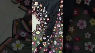 #hand painted saree. #painting. black saree