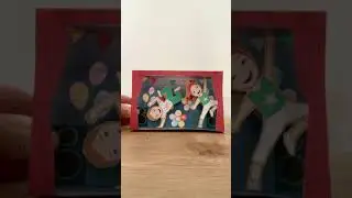 Dancing kids 3D paper craft! Moving card making💚 #shorts