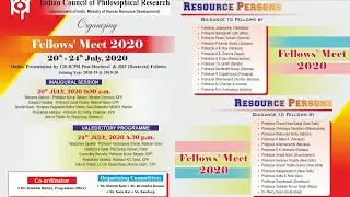 ICPR Fellow' Meet Day 2 ( 21.07.2020) Co-ordinator Dr. Sushim Dubey