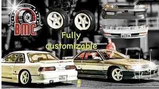 This S13 Has Turning Wheels 🤯🤩 (1/64 Scale Customized Nissan Silvia S13) BM Creations #hotwheels