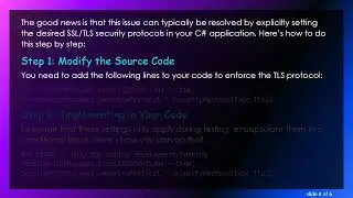Resolving the Could not create SSL/TLS secure channel Error in C#  Code