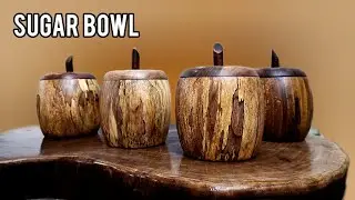 Handcrafted Wooden Sugar Jar | Rustic Solid Wood Design for Home & Kitchen