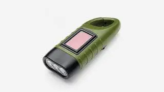 MECO Hand Cranking Solar Powered Rechargeable Flashlight Emergency LED Flashlight Carbi...