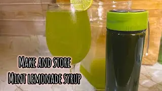Mint lemonade syrup #makeathome #viralvideo #ramdan #makeandstore #mintlemonjuice #fyp  #mintmojito 