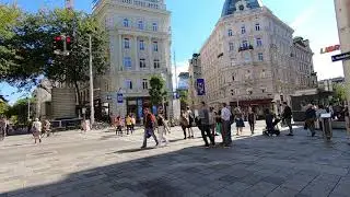 Walking * MARIAHILFER STRASSE * Vienna Wien Austria - Shopping Street Vienna - Mariahilfer Church !!