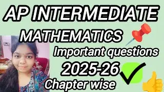 Ap Intermediate first year Mathematics important questions chapter wise inter 1st year maths 2025-26