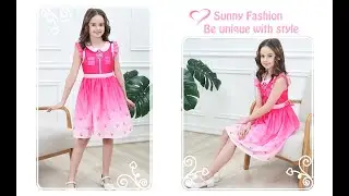 Sunny Fashion Girls Dress! Paw Patrol Skye Costume Halloween Party