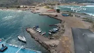 Kissamou &Kappa;&iota;&sigma;&sigma;ά&mu;&omicron;&upsilon; harbour, Crete Island, Greece 2018.09 aerial video