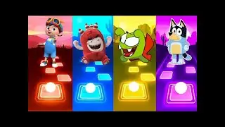 Cocomelon VS Oddbobs VS Om Nom VS Bluey   Tiles Hop EDM RUSH1080P 60FPS