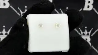 Fanook Stud Diamond Earrings .12cttw 10K Yellow Gold | .30 Carat Diamond Illusion