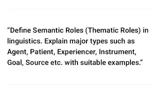 Semantic Roles /Semantics / linguistics 