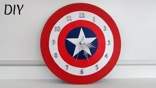 DIY Geek | Rel&oacute;gio de parede, escudo do Capit&atilde;o Am&eacute;rica