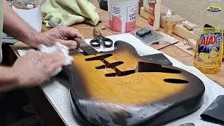 Final Sand Out Prior to Final Buffing - Super Exciting! Bob Gjika Luthier 101