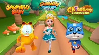 Garfield rush VS Subway princess runner VS Cat runner best gameplay 🔥💯