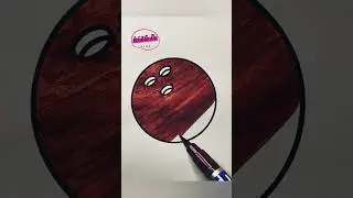 Bowling Ball Coloring Drawing ASMR Video Oddly satisfying #shorts