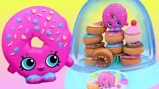 D'LISH DONUT SHOPKINS GLITTER GLOBE Make Your Own Icing Sprinkles Beads Cherry On Top + Lippy Lips
