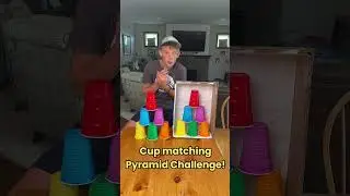 Cup Matching Pyramid Challenge! 😊 #challenge #familygames #funny