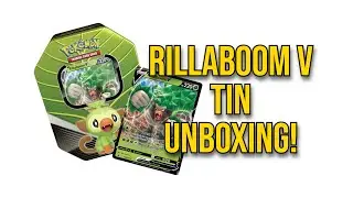 Распаковка жестяной коробки Pok&eacute;mon Galar Partners Rillaboom V!