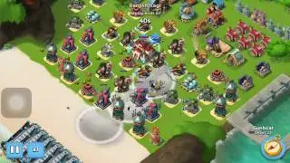 Boom beach - double shield ice base vs unboosted HZ
