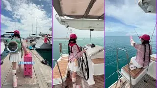 Immersive Small Sailboat Camping⛵ | Girls Drifted on the Sea for 48 Hours🎀