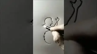 Drawing a girl with a horse in one line art #aram_nabeel #shorts