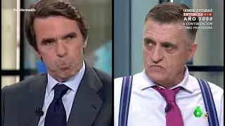 El tenso 'duelo' de miradas entre Wyoming y Aznar
