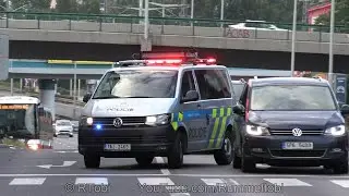 Prague EMS ambulance 173 + Police MVA/ traffic van responding [CZ | 28.6.2020]