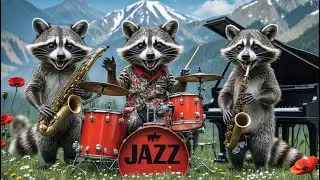 🎷🦝🎷Original Raccoon Jazz Band Performs a Full Concert in a Stunning 4K Mountain Meadow #jazz