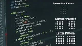 Square Star Pattern | Number Pattern | Letter Pattern | C Programming