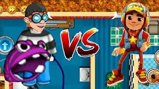 Chompzilla Costume vs Jake Star Outfit - Robbery Bob 2 vs Subway Surfers
