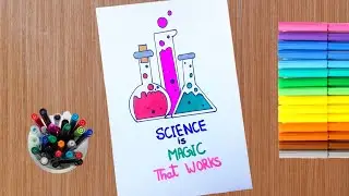 World Science Day Easy drawing || Science day chart idea || How to draw Science day poster