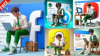 How to create 3D AI Social media Images | Bing image creator tutorial FREE | Ai Portraits Trend 2024