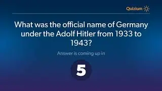 What was the official name of Germany under the Adolf Hitler from 1933 to 1943?�   Germany Quiz