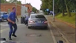 Mercedes Driver Flees Traffic Stop Dragging Trooper Like A Ragdoll