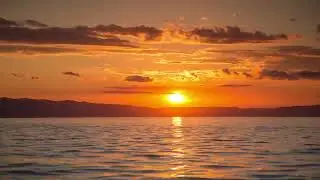 Stunning sunset seen from the sea