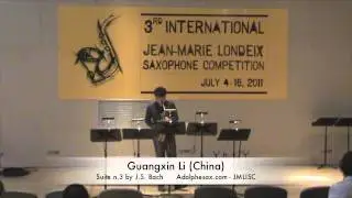 3rd JMLISC: Guangxin Li (China) Suite n.3 by J.S. Bach