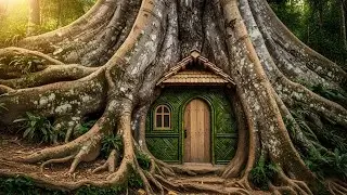 Man Build Dream Tree House in Giant Tree Trunk in 15 Days 
