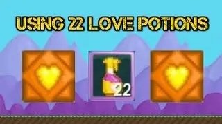 Growtopia | Using 22 Love Potions! | Golden Heart Crystal?