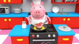 Peppa Pig driving to work. Help Desk IT fixing paper jam. Cooking dinner and going to bed.