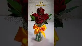 DIY Egg Tray Rose Flowers🌹✨ #shorts