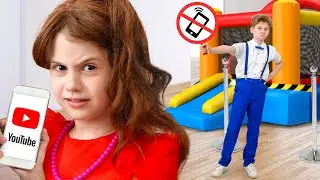 Eva and Friends learn Safety rules on the stair slides for kids