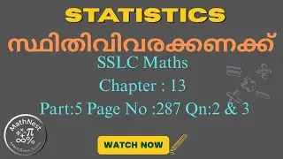 Statistics Pg:287 Q:2&3 | SSLC Maths @PrabhaVasu0518 