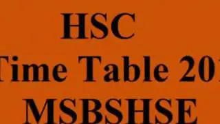 Maharashtra HSC Time Table 2017