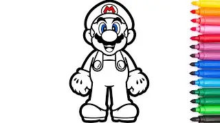 Super Mario, Coloring and drawing for kids. СУПЕР МАРИО Раскраски для детей.
