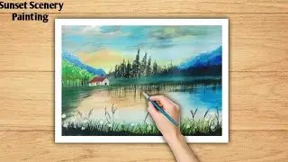 Sunset Scenery Painting | Easy Acrylic Landscape For Beginners 🌅🎨