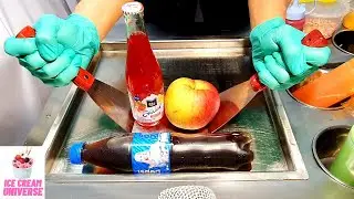 EP 88 ASMR - Ros&eacute; BLACKPINK Pepsi Minute Maid Splash Thai Apple Ice Cream Roll | Ice Cream Universe