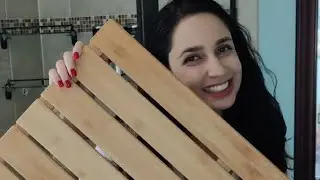 Highly Aesthetic, Sauna/Spa Style Sealed Bamboo Mat. Downside: Water dribbles!!